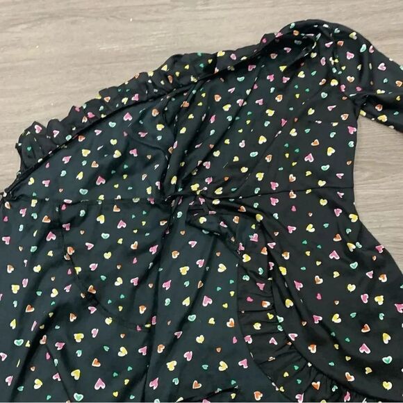 ASOS ruffle heart  bell rainbow wrap dress 8 - Picture 3 of 9